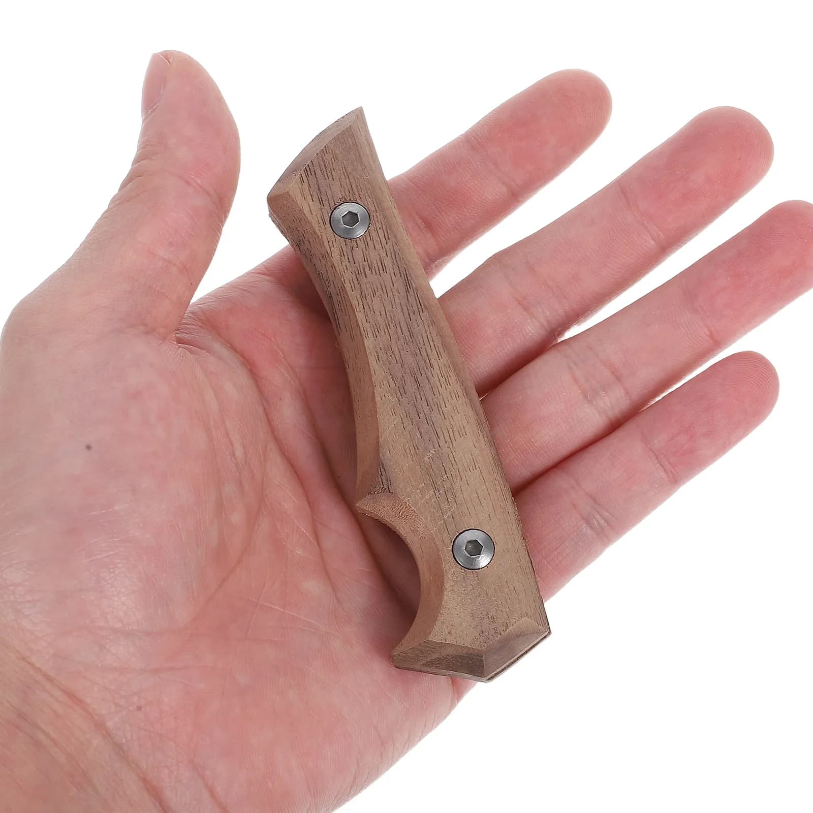 Manico di Ricambio in Legno di Faggio per Coltelli, Impugnatura Solida in Legno, Antiscivolo e Confortevole per Coltelli da Chef