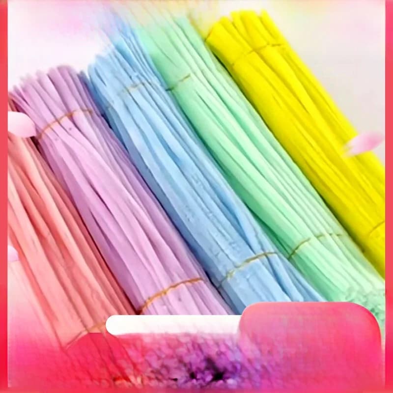 Fascette per Capelli Macaron Fatte a Mano, Bastoncini Intrecciati, T-shirt a Maniche Corte da Donna con Motivo Creativo, Materiale per Bouquet Fai-da-te