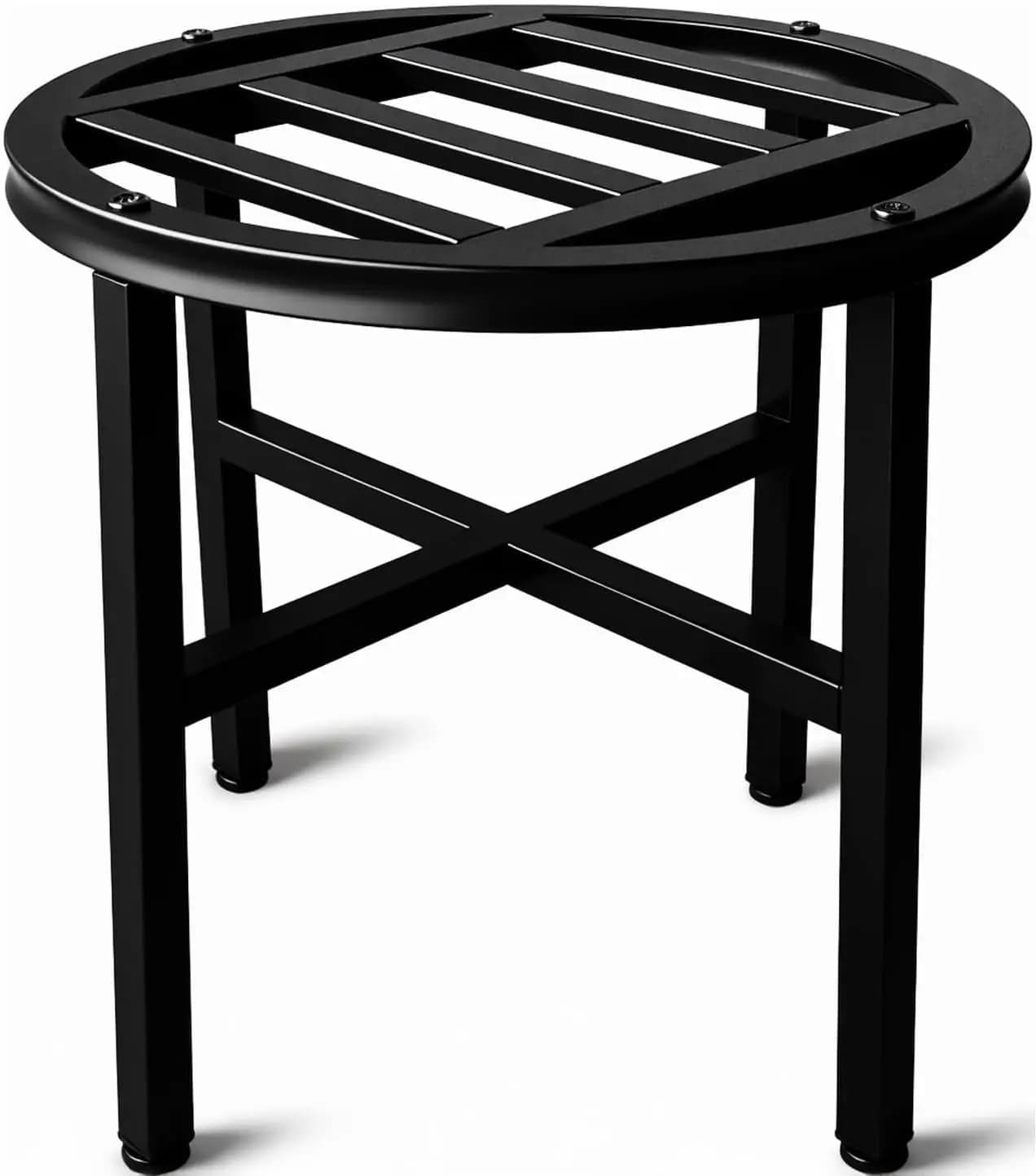 Supports for High 33 cm Metal Plants, Piedistallo di Ferro Battuto Resistant for Large Flower Jars, Exhibitive Scaffale Nero Antiruggine, Pack of 2
