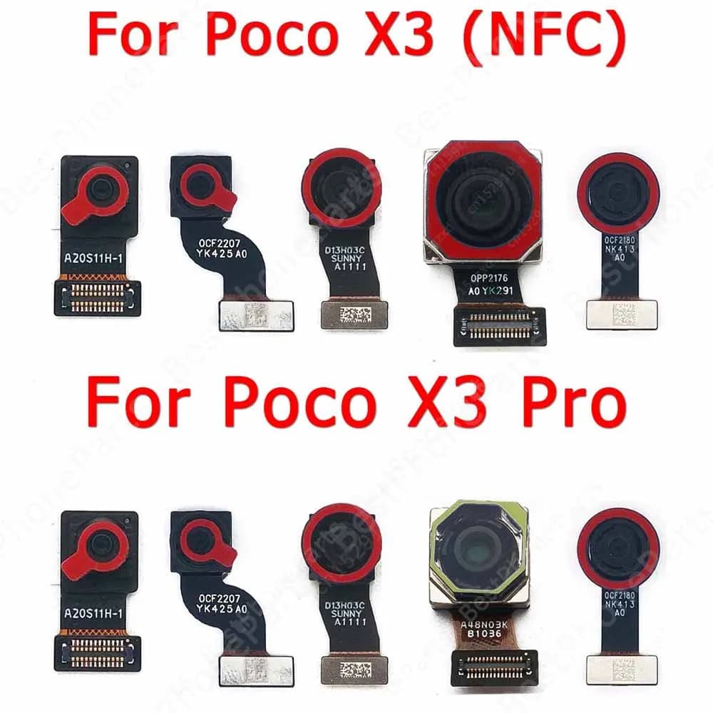 Per Xiaomi Mi Poco X3 Pro NFC sul retro Frontale Indietro Frontale Indietro Selfie View Modulo telecamera Piccoli pezzi di ricambio flessibili