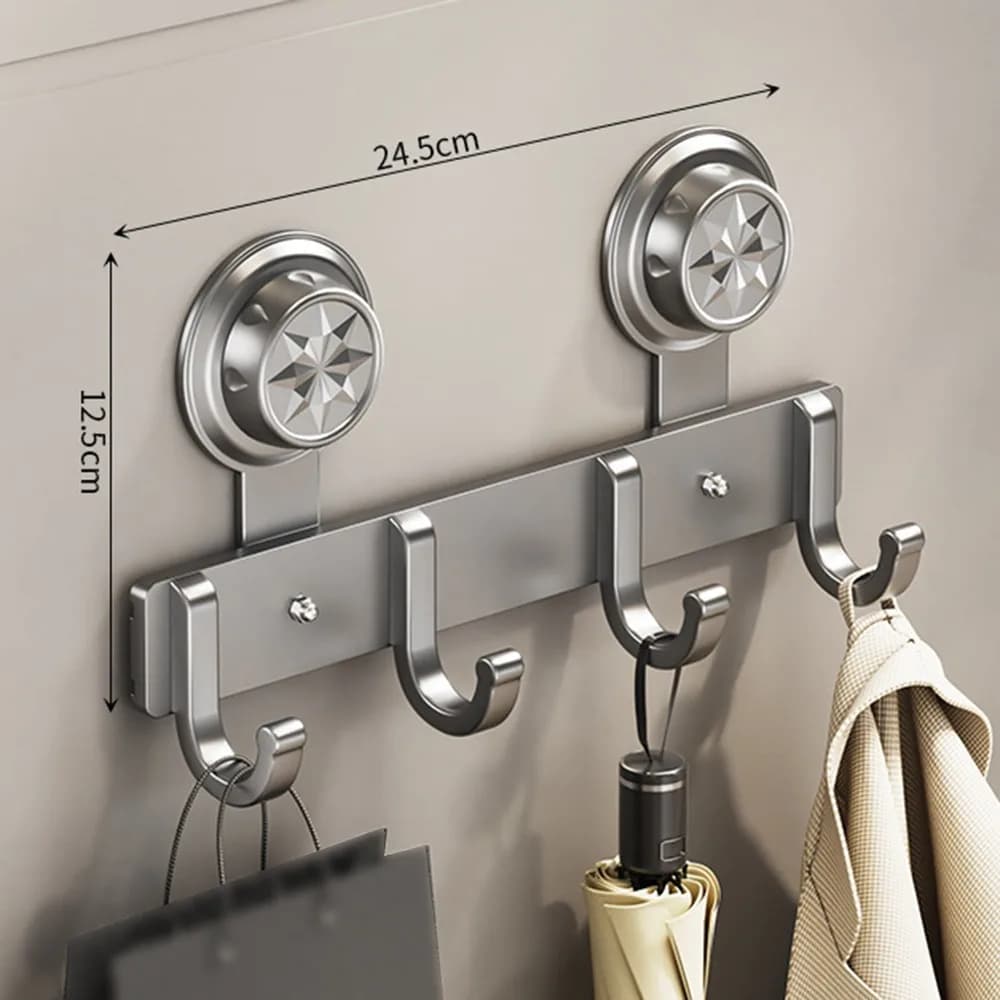 Gancio a ventosa impermeabile da parete con 4/5/6/7/8 ganci, porta asciugamani da bagno salvaspazio, riutilizzabile, porta cappotti.