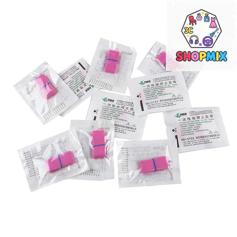 10 pz/set Cintura Elastica In Gomma Medica Laccio Emostatico Usa E Getta Rosa Kit di Primo Soccorso Prodotto Laccio Emostatico Usa E Getta