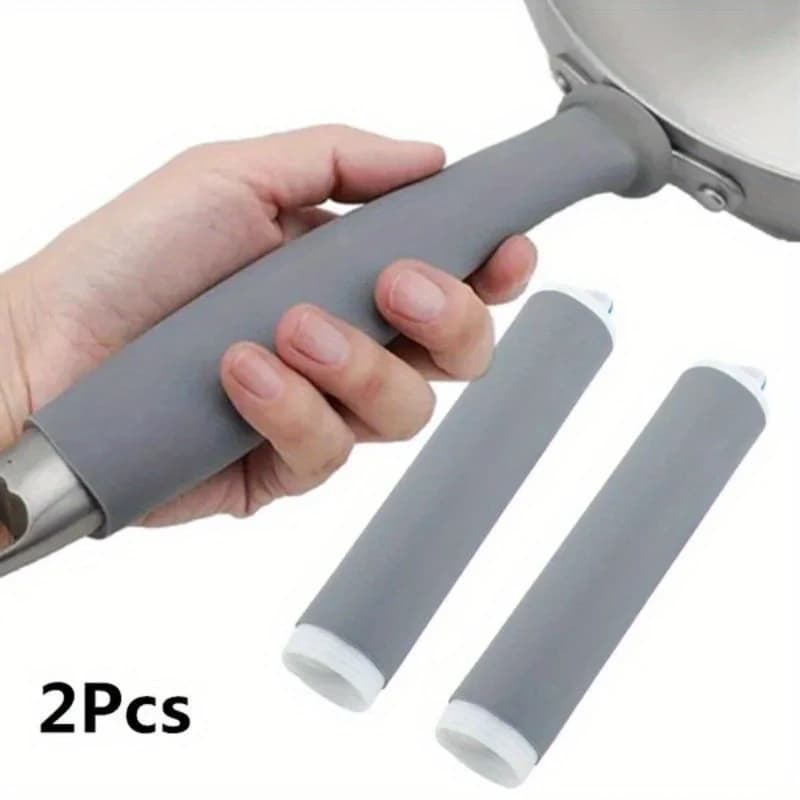 2 Pezzi Copri Manici Anti-scottatura Resistenti al Calore per Pentole e Padelle, Protezione Anti-Scottatura, Manicotto in Gomma per Manici Caldi