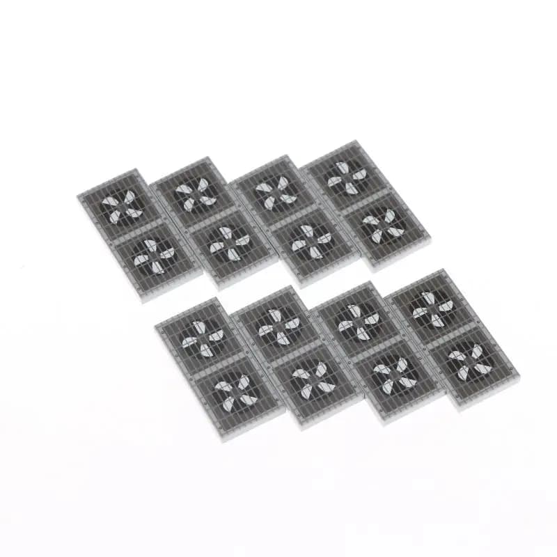8Pcs 87079 Building Kit Exhaust Dual Fan Iron Wire Board Pattern Custom MOC Classroom Engineering Blocks