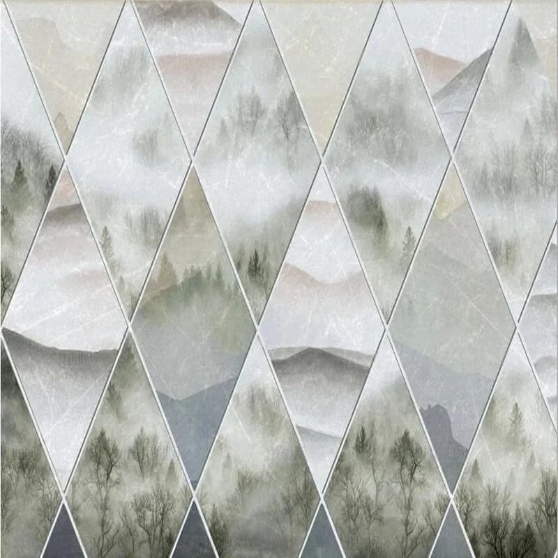 Geometric Abstract Modern Parades Paper, Nordic Landscape Wall, Home Decoration, Living Room, Bedroom, Sofa Background