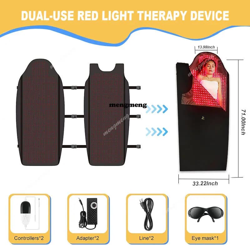 Consigliato: Terapia a Luce Rossa per Tutto il Corpo per Alleviare il Dolore, Borsa LED 660nm 850nm, Sacco a Pelo per Terapia a Luce Rossa
