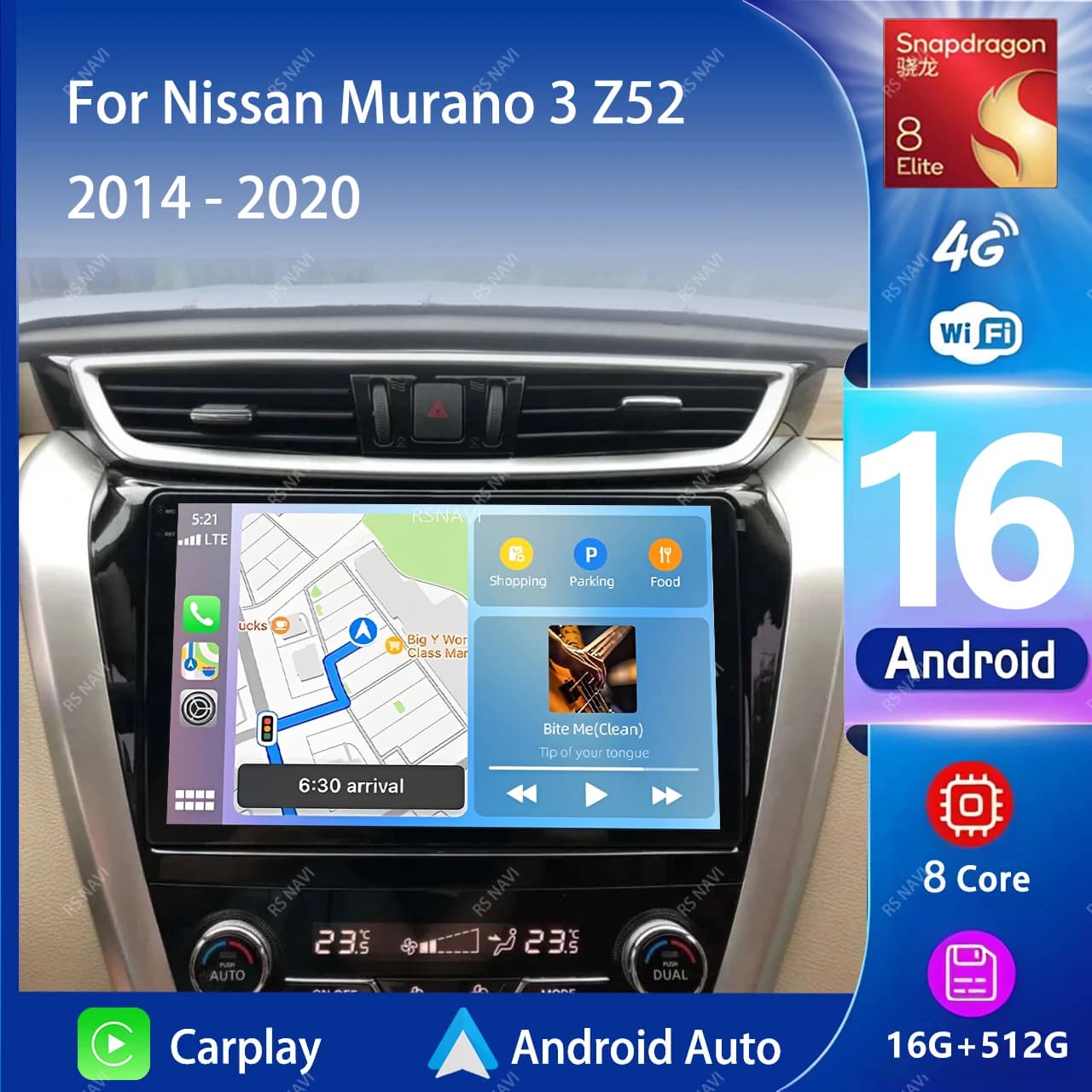 Android 15 Carplay Auto 2K Schermo Autoradio Lettore Video Multimediale Per Nissan Murano 3 Z52 2014 - 2020 2 din Autoradio Stereo