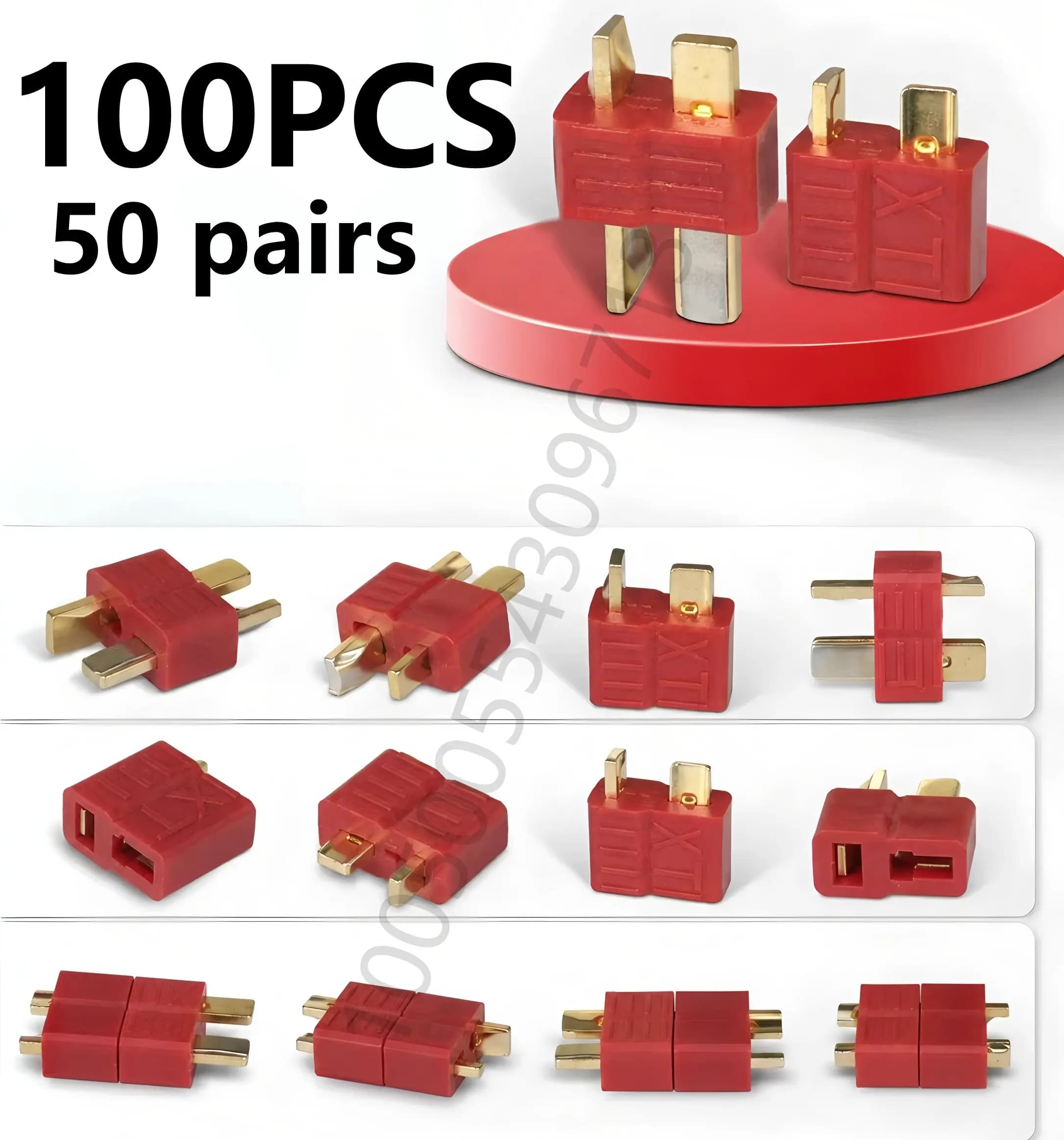 10/20/40/50pair Anti-skidding Deans Plug T Style Connector Female / Male for RC Lipo Battery ESC Rc Helicopter