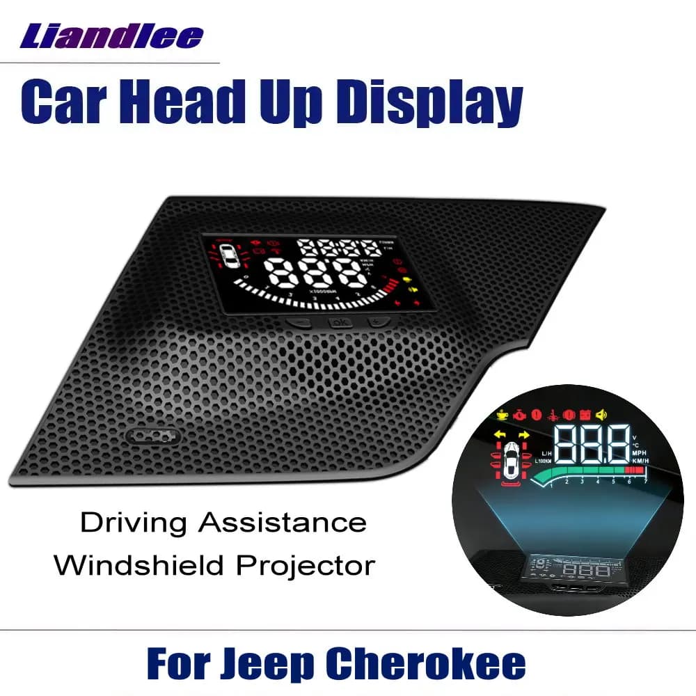 Display Head-Up HUD per Jeep Cherokee (KL) 2016-2023, Accessori Elettronici Auto, Proiettore sul Parabrezza con Allarme
