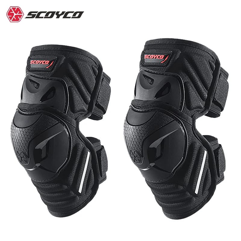 SCOYCO Motorcycle Knee Pads Adjustable TPR For Shell Motocross Guards For Protection Knee Pads MTB Bike Safety Guards Joelheira