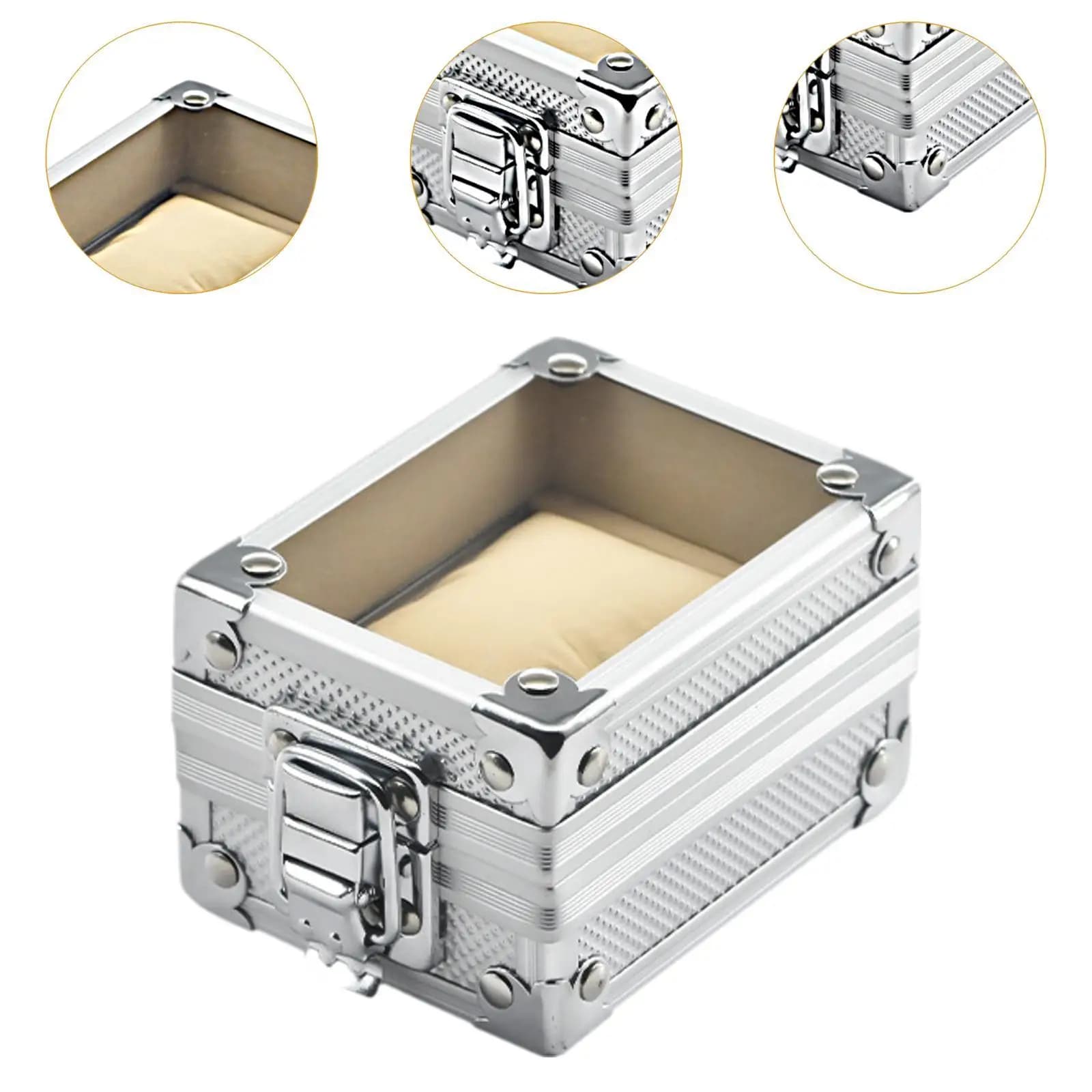 Scatola Porta Orologi Quadrata Decorata con Chiusura, Contenitore per Gioielli Personalizzati, Bracciali, Regali e Uso Domestico