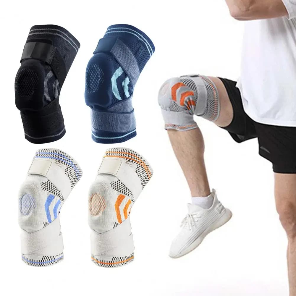 1 pezzo di ginocchiera per ridurre lesioni, doppia reggetta, assorbimento del sudore, fitness, basket, protezione per il ginocchio, ginocchiera per sport all'aria aperta