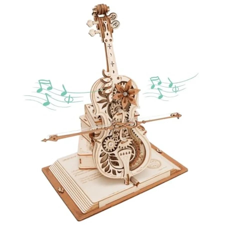 Puzzle 3D per Adulti, Modello di Violoncello in Scala 1:5 con Base, Kit di Costruzione in Legno da 199 Pezzi, Regalo da Scrivania per Uomini e Donne, Hobby