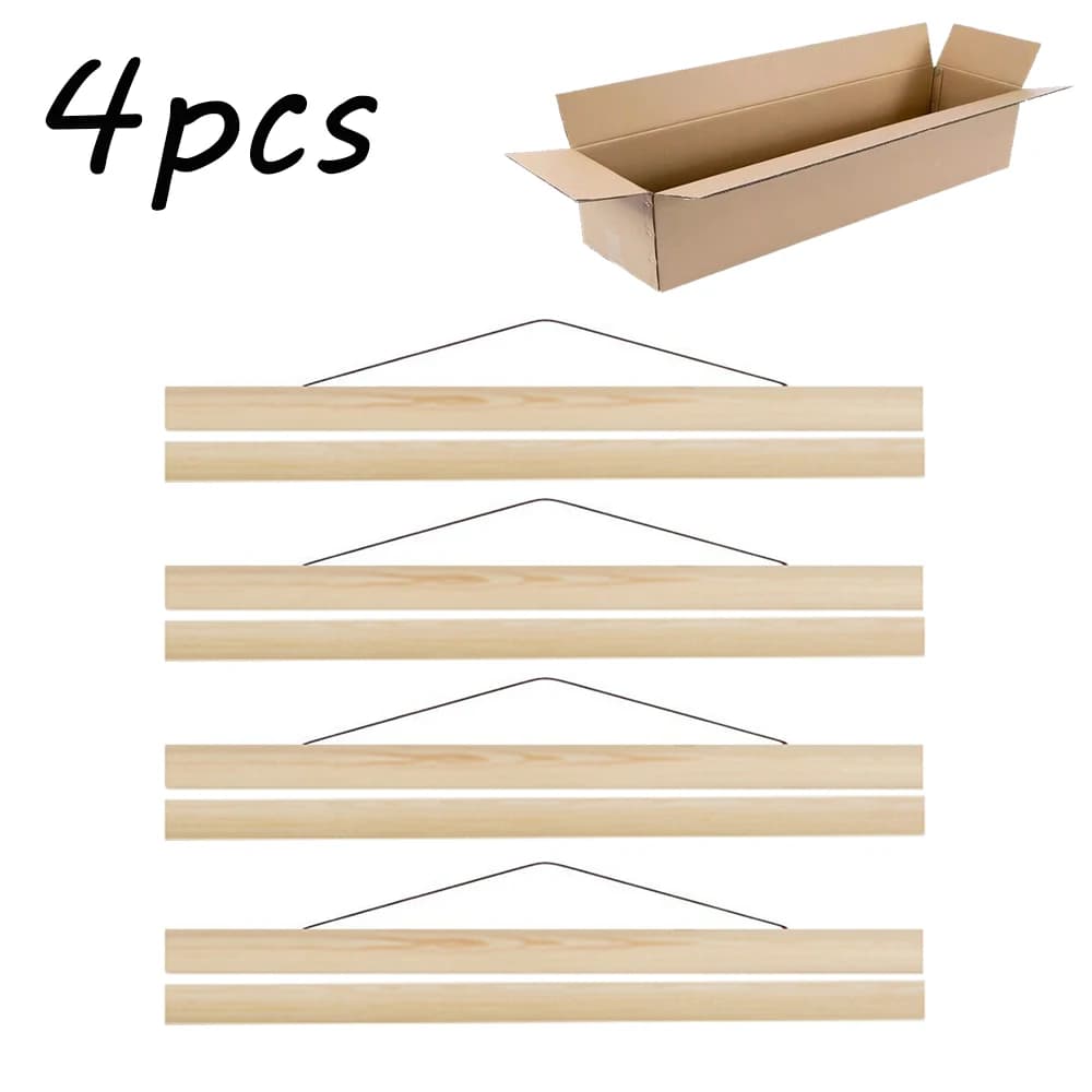 4pc Legno di Teak Poster Magnetico Grucce Nero Bianco Teak 21 30 40 50cm Cornice per foto da parete Scorrimento Dipinti su tela Cornici per foto
