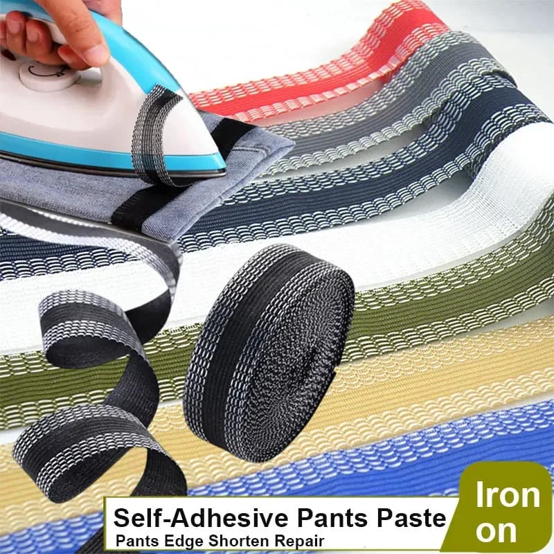 2/3/5M Nastro per orlo Pantaloni termoadesivi Bordo Shorte Pantaloni adesivi Bocca Pasta Nastro in tessuto per pantaloni da completo Jeans Indumento Vestiti Gonne