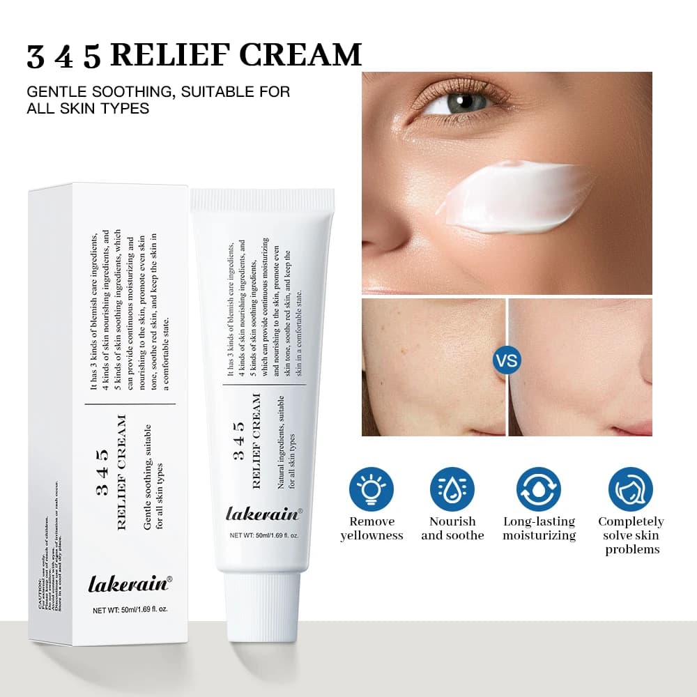 Crema lenitiva 345 che combatte le imperfezioni, nutre la pelle e offre una cura lenitiva, risultando una soluzione completa per la cura della pelle.
