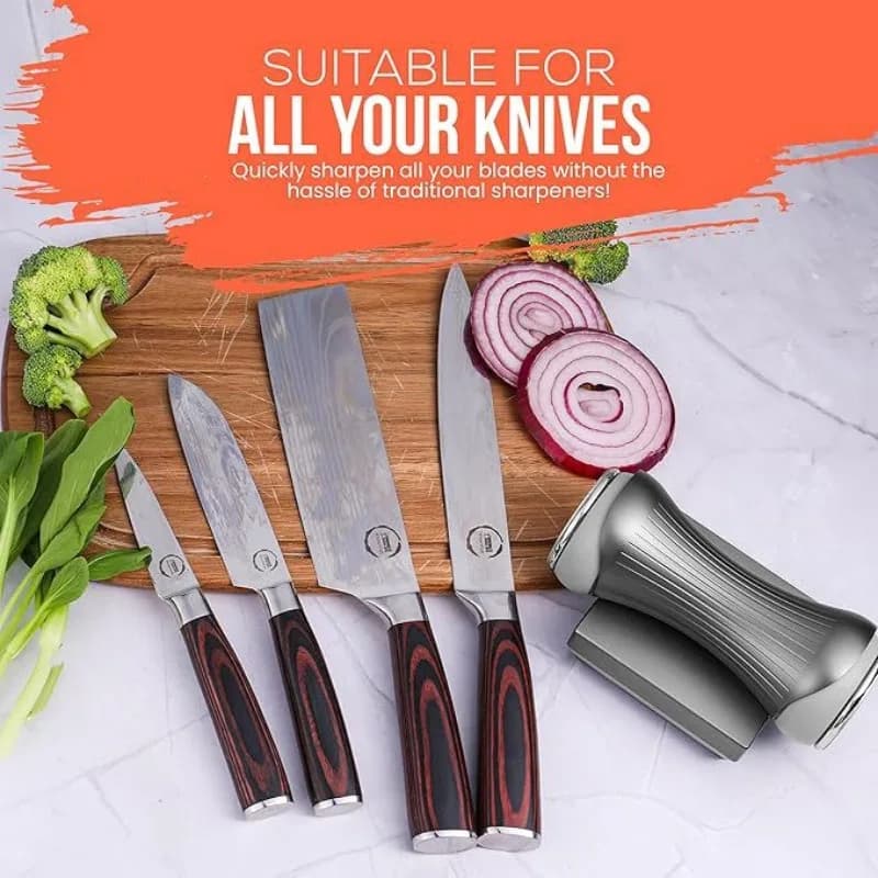 Affilacoltelli in lega di alluminio premium - Pietra per affilare i rulli magnetici, strumento efficiente multi-angolo per la cucina