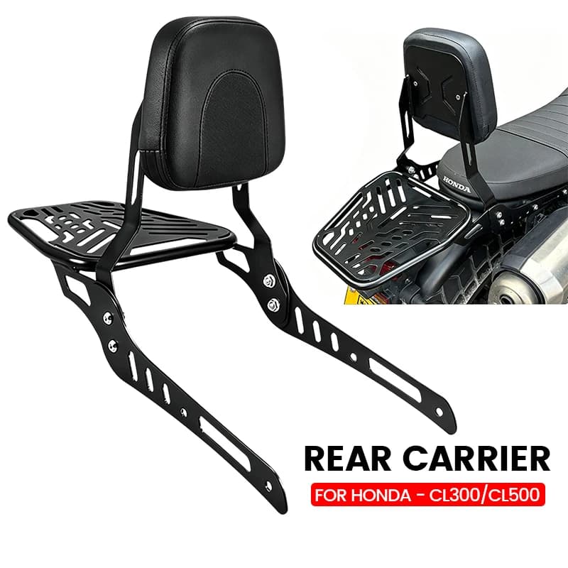 Passenger Backrest Sissy Bar with Luggage Rack & Pad for Honda CL500 CL300 Motorcycle Rear Cargo Carrier Backrest