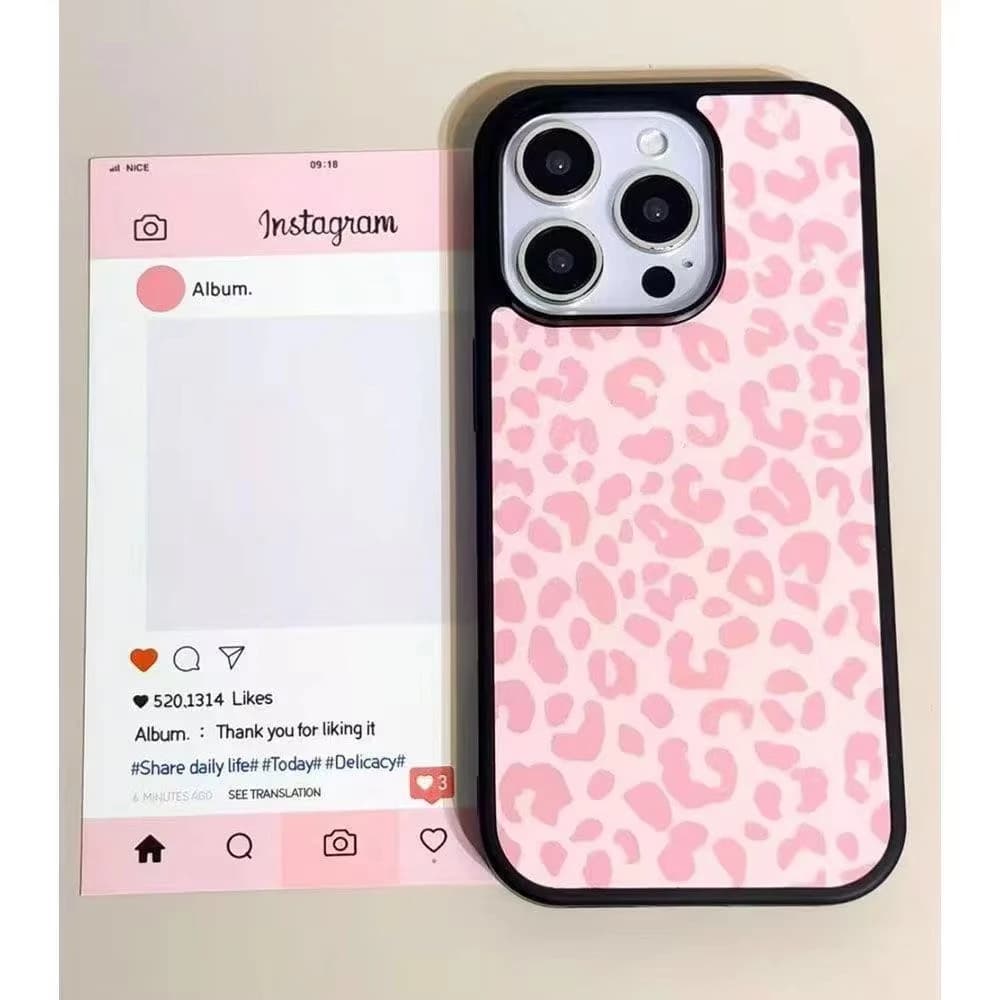 Hot Blue Pink Leopard Print Phone Case For iPhone 11 12 13 14 15 16 17Pro Max Plus 17pro Y2K Fashion Leopard Shockproof Cover