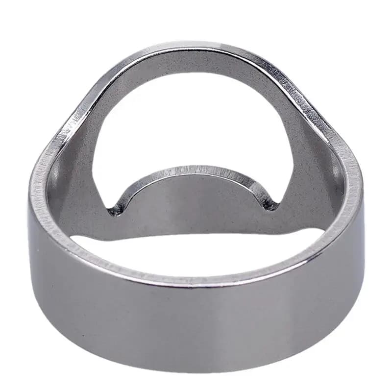 Bottle Opener Ring For Men Beer Bottle Opener Fashion Jewelry Beer Opener Ring Beer Bar Tool Stainless Steel Ring Can Opener For