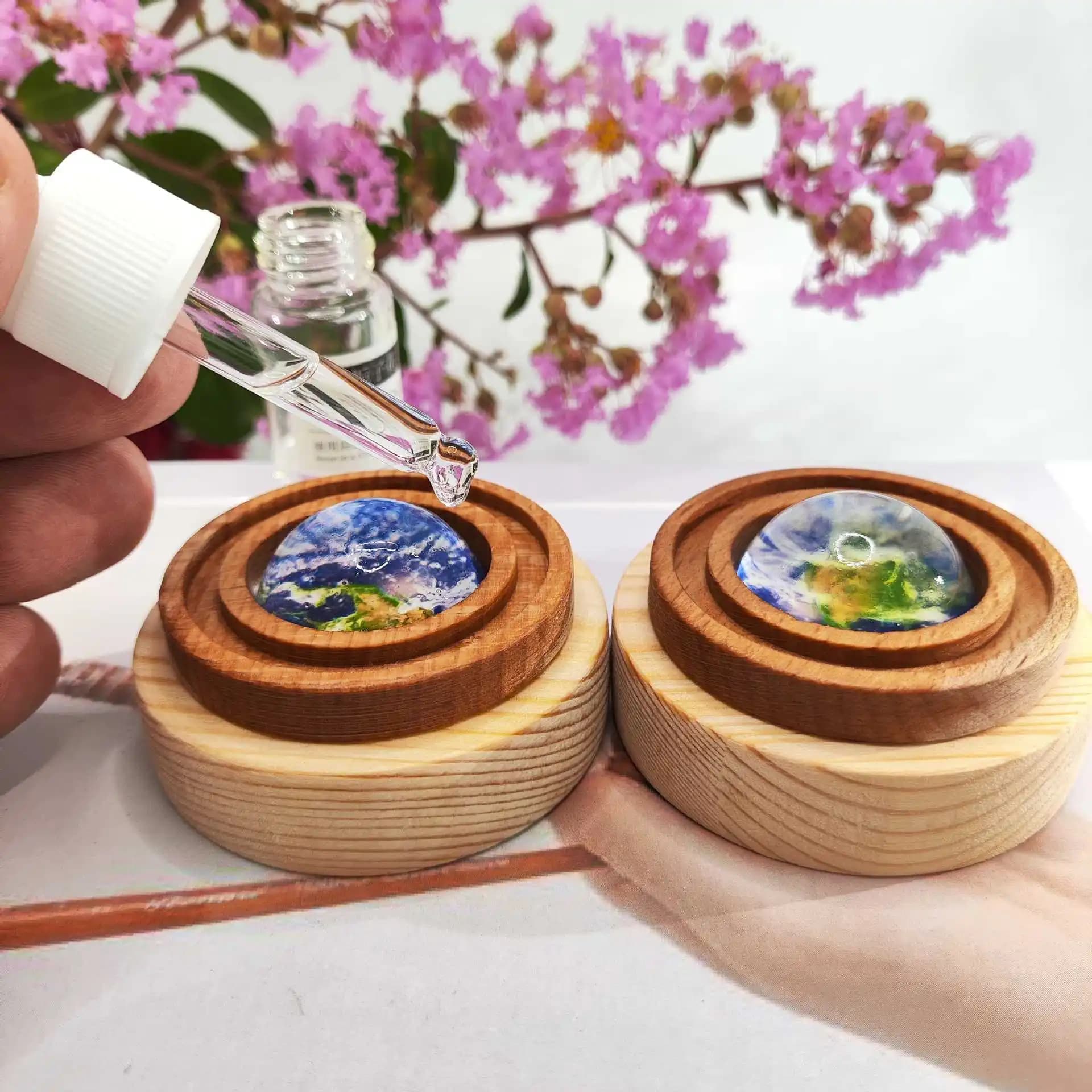 Planet Shaped Wooden Essential Oil Diffuser Decor Aromatherapy Desktop Ornament Home Yoga Oil Fragrance Diffuser Household Decor