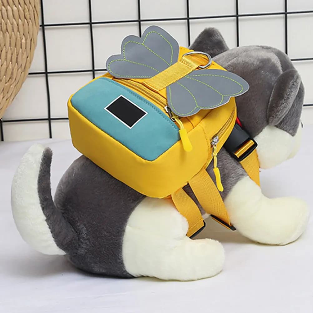 Zaino per Cani 1 Pezzo, Borsa Imbracatura per Animali Domestici, Borsa Portaoggetti Riflettente con Decorazione a Farfalla, Accessori per Animali Domestici da Esterno, Regalo Autocaricante