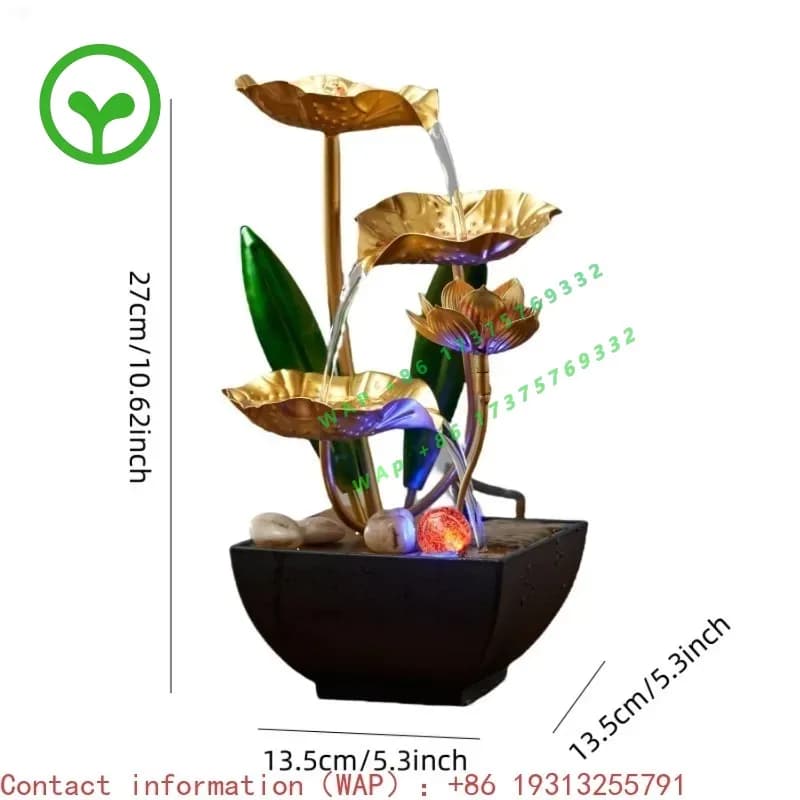 Small indoor fountain, automatic circulation humidifier, desktop decoration, living room, indoor bedroom, relaxation crafts