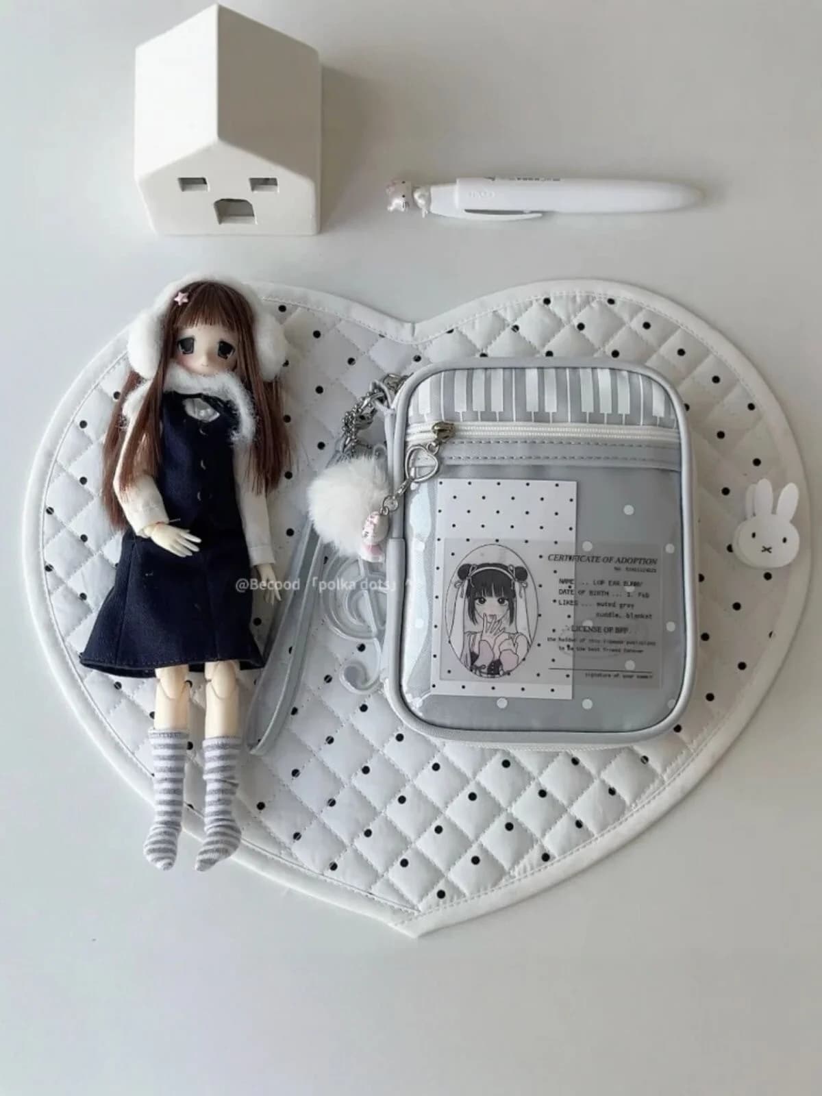 Kawaii Pen Case Soft Crossbody Bag Clear Transparent Window Pouch for Anime Pins Photocards Display Storage Handbag Card Holder