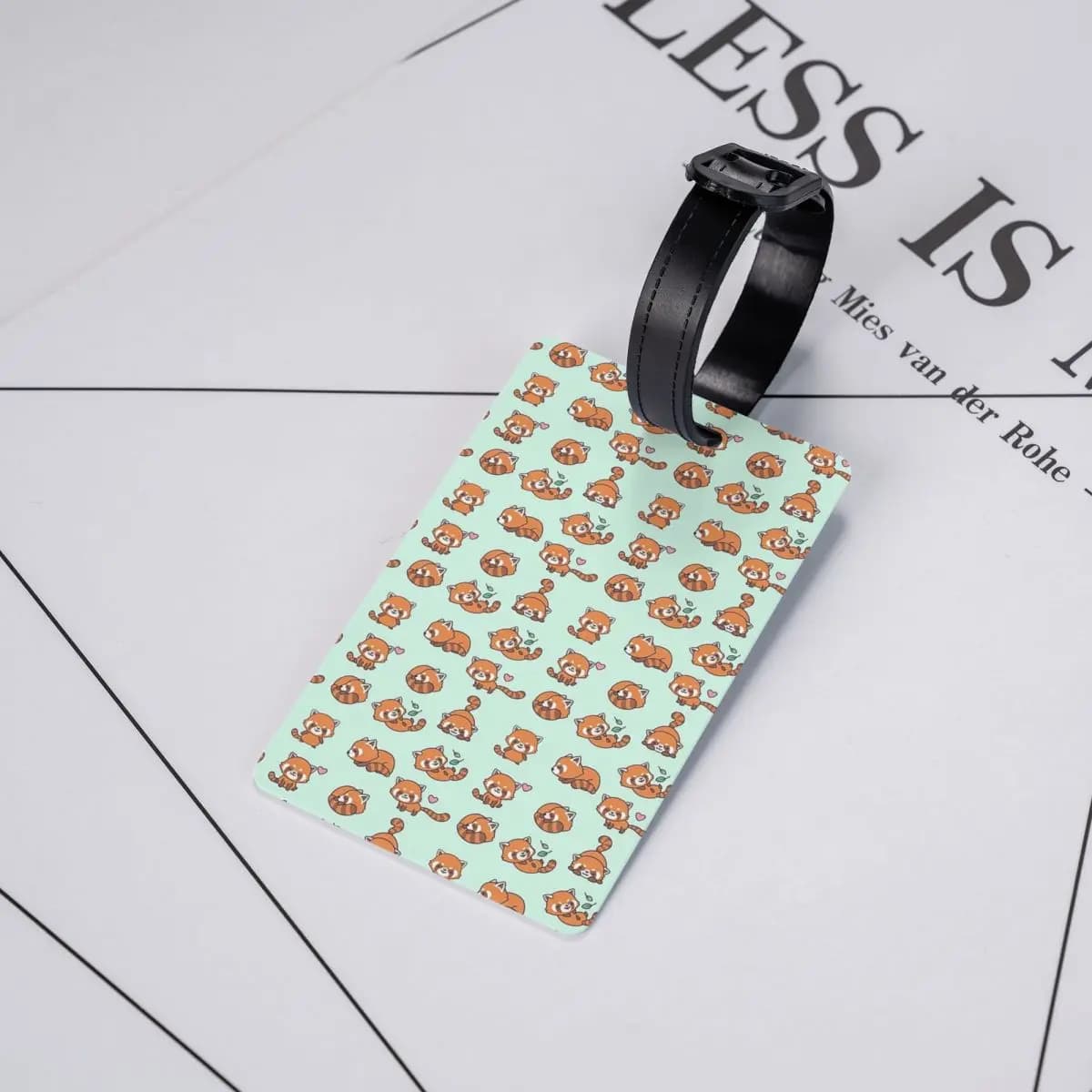 Etichette per bagagli con panda rosso, accessori per valigie, etichetta per bagaglio da viaggio, porta etichetta identificativa con nome e indirizzo