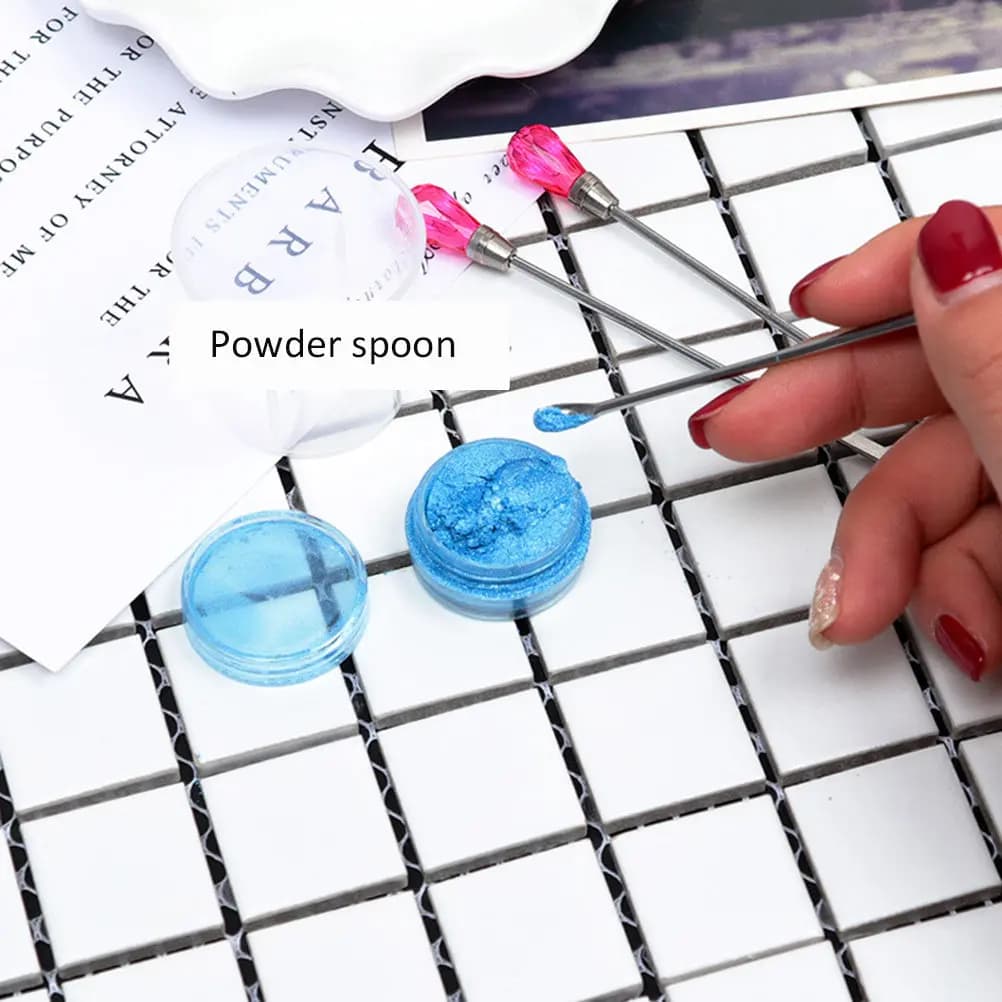 2 Pezzi Asta per Mescolare Smalto in Acciaio Inossidabile Premium con Punta in Acrilico, Penna Multifunzione per Nail Art e Dotting per Gel