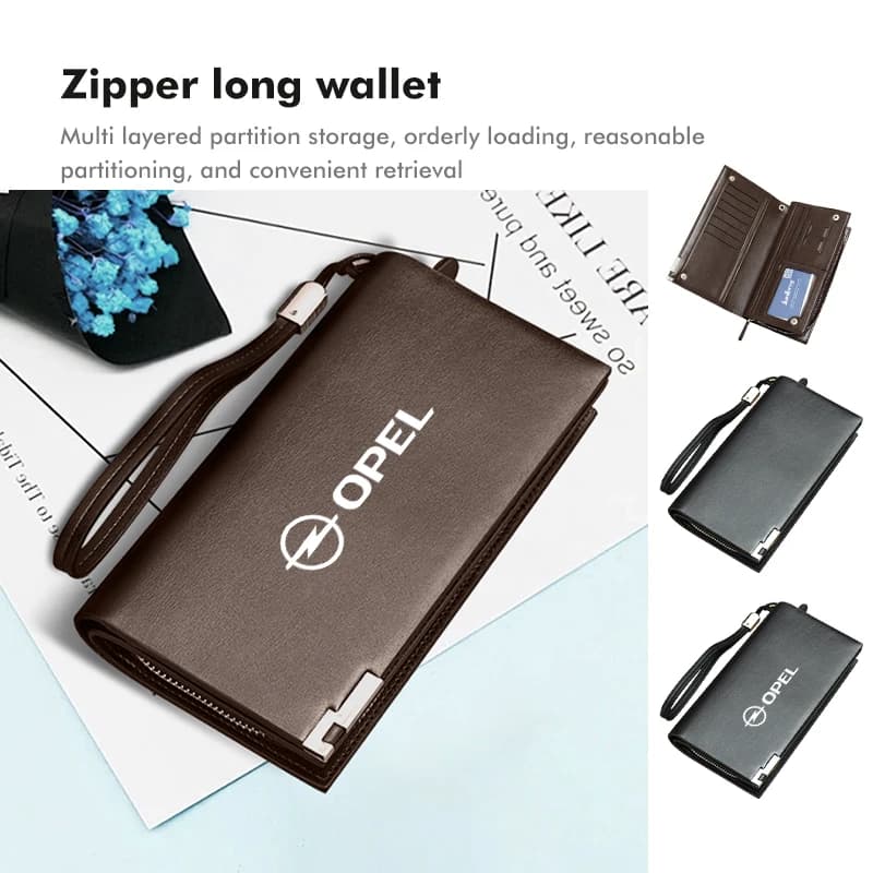 For Opel Car Logo Passport Protective Pouch Oil Wax Business Card Holder Vectra Zafira Meriva Mokka Grandland Vivaro Antara