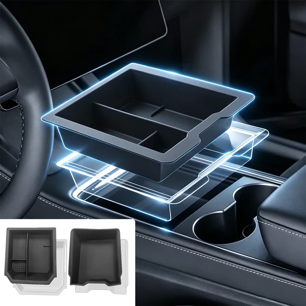For Tesla Model 3 Y Highland Juniper 2025 2026 Center Armrest Hidden Storage Box Console Front And Rear Organizer Accessories
