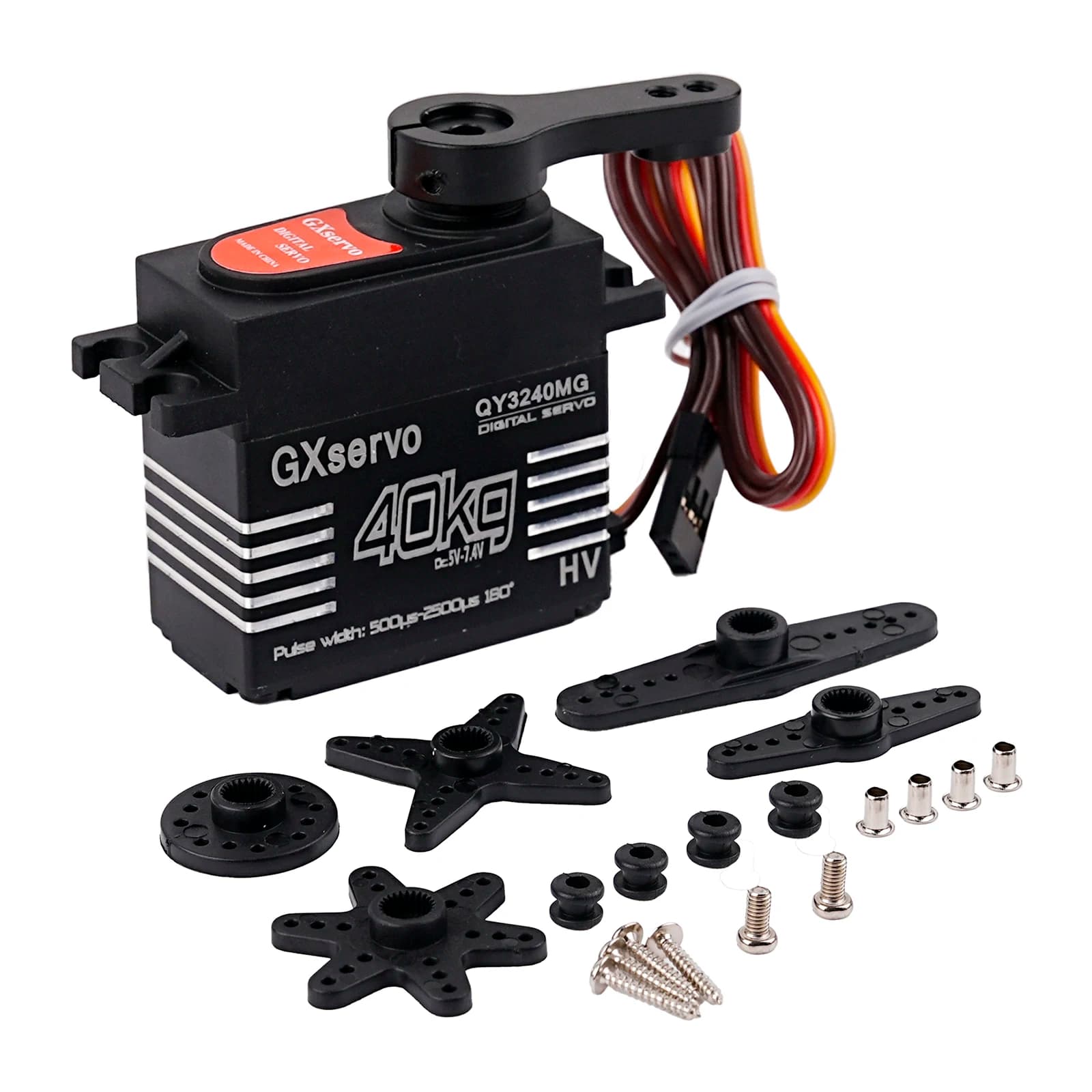 Servomotore digitale 40KG 5.0-7.4V YP3240MG Motore semimetallico a coppia elevata 180 ° Ip67 controllato ad angolo per cingolato RC 1:8 1:10 TRX6 Scx10