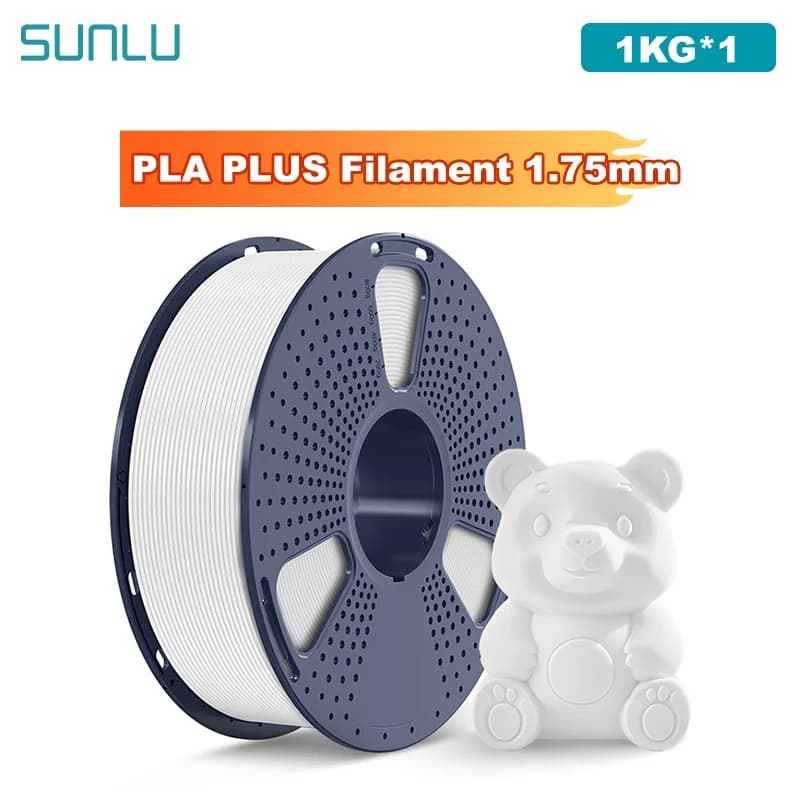 SUNLU 1KG PLA Plus /Filamento per stampante 3D trasparente Bobina da 1,75 mm 1000 g (2,2 libbre) Filamento prelavato senza nodi Adatto alla maggior parte delle stampanti FDM