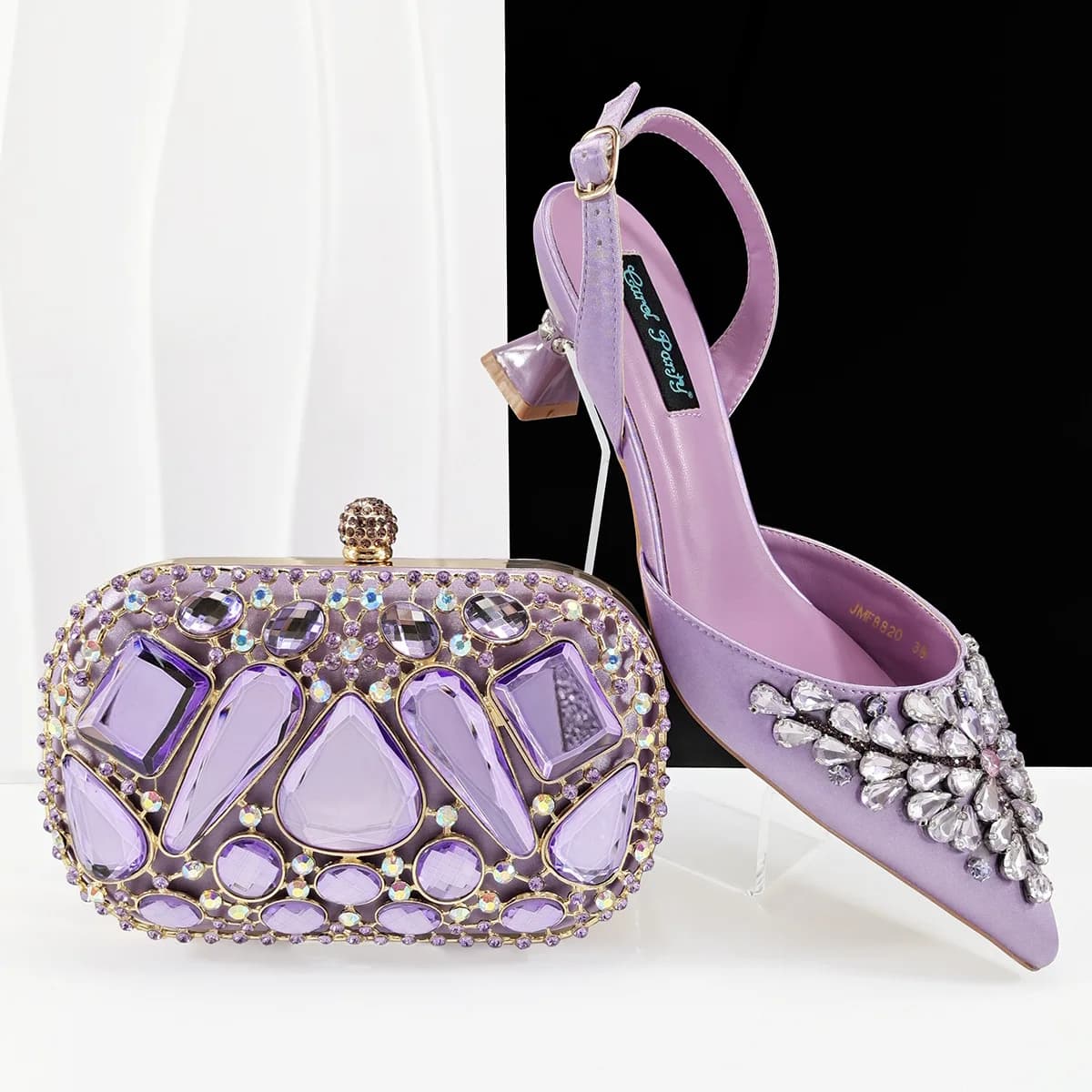 2025 Big Cryatal Italian Design African Women's Shoes Matched Toe Toe Bags Comfortable heels for champagne party
