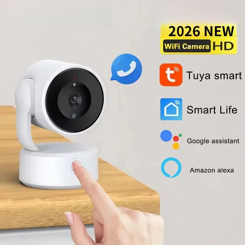 WIFI Tuya Camera Indoor 5MP Baby Monitor Two Way Talk 4X Zoom PTZ 360° Surveillance Cameras Support Alexa Google Smart Life