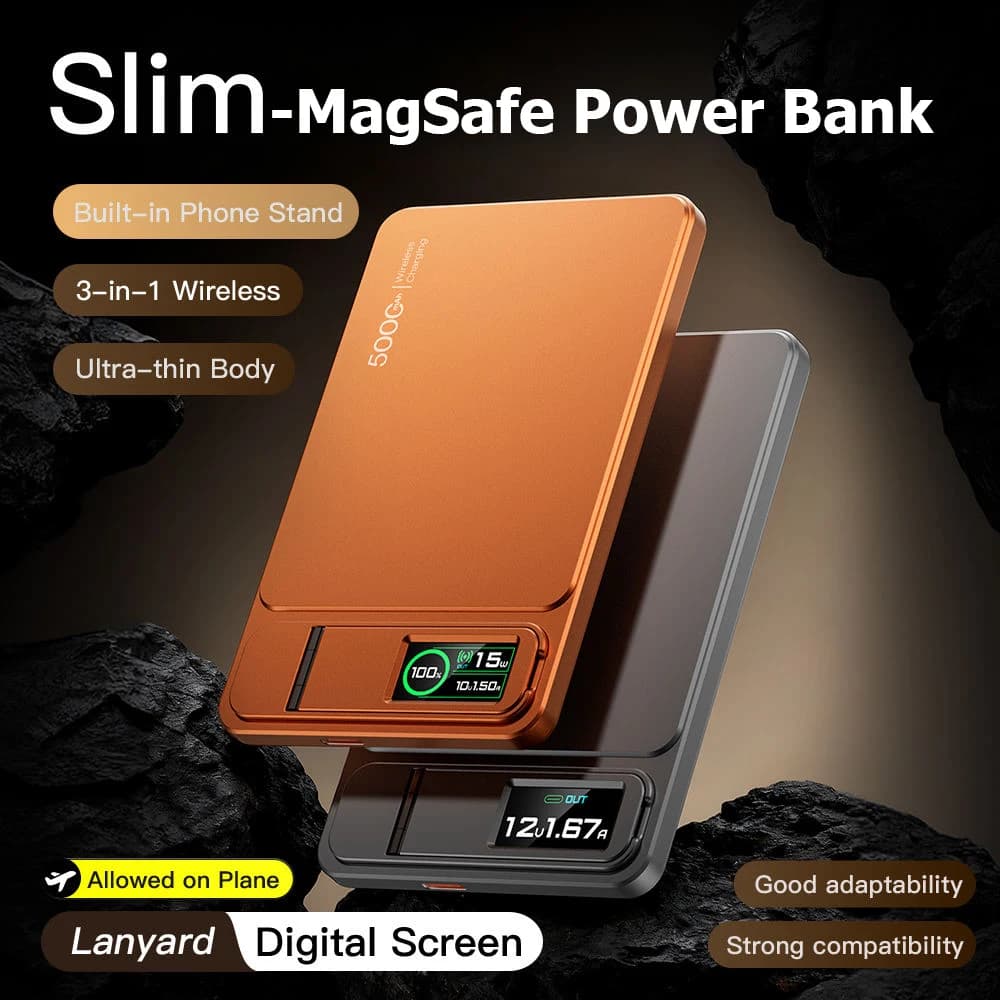MagSafe Power Bank Sottile da 10000mAh, Batteria Esterna Portatile a Ricarica Rapida Wireless Magnetica da 20W per iPhone 12-17