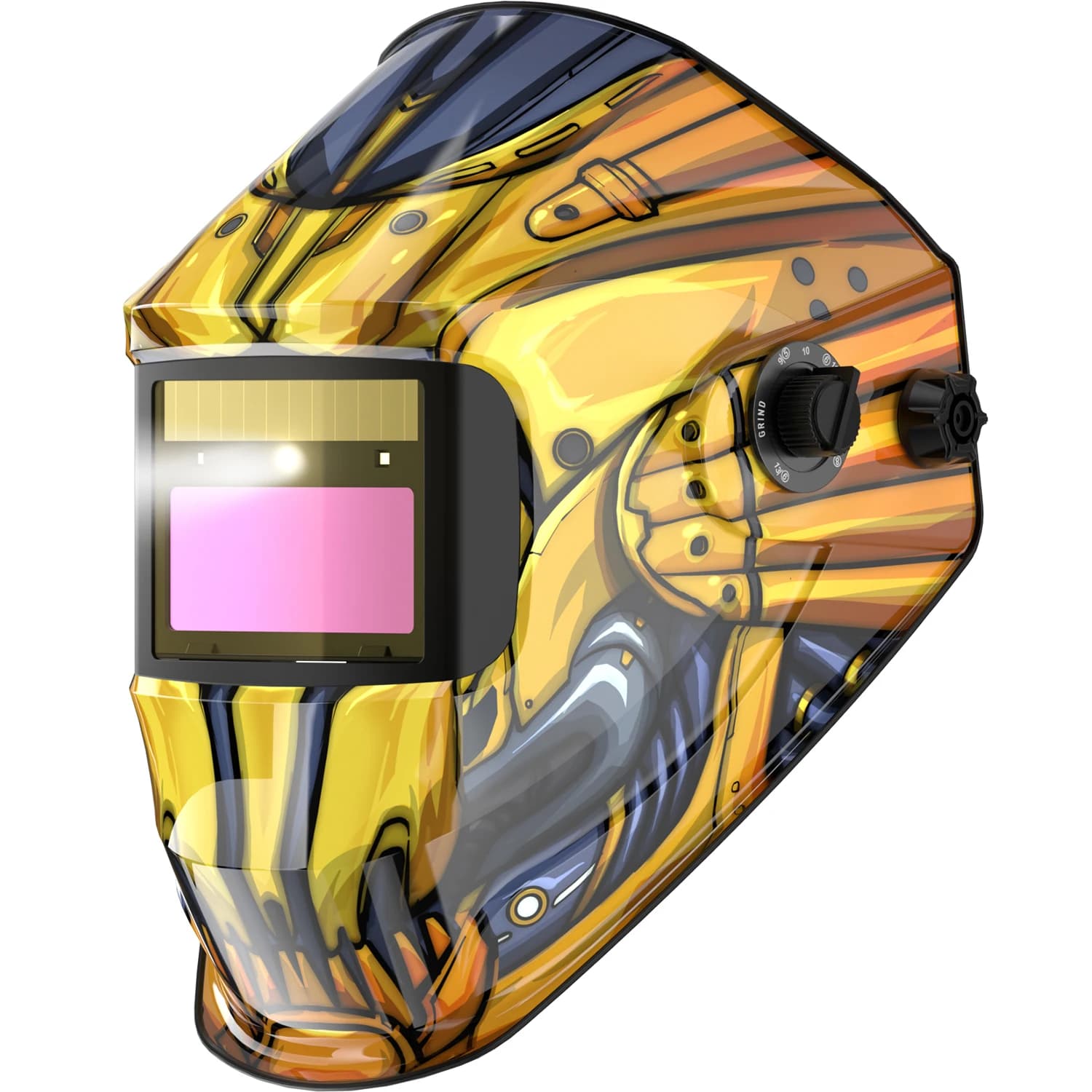 Casco per saldatura ANDELI RL-500PS con oscuramento automatico e visione a colori, 2 sensori di arco, ricaricabile tramite USB-C, alimentazione solare, maschera digitale per saldatori