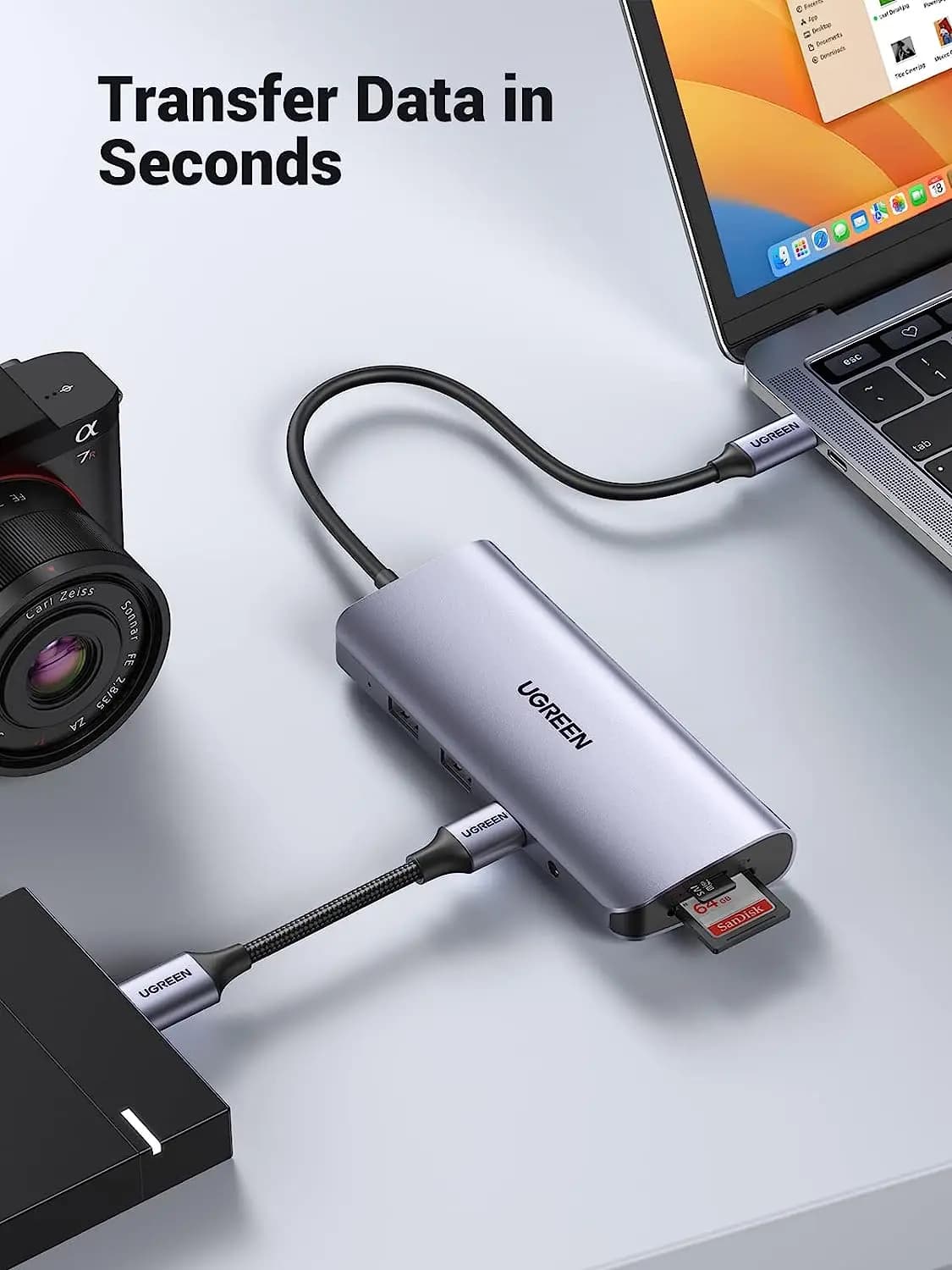 UGREEN Hub USB C, Docking Station USB-C 10-in-1, Doppio Monitor 4K-HDMI e VGA, Ethernet 1Gbps, 100W PD, 3 Porte 3.0, Jack Audio 3.5mm