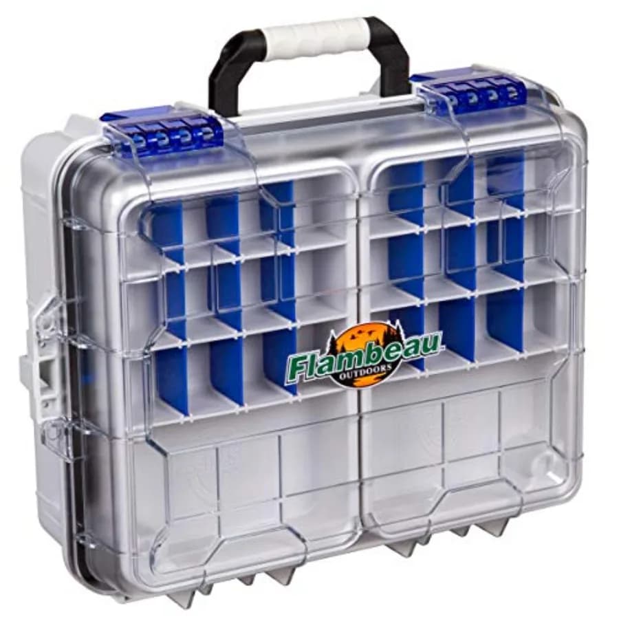 Outdoors 3000WPNC Borsa Impermeabile 3000, Scatola Porta Attrezzi Impermeabile Portatile con Vassoi, Grigio/Trasparente - Senza Gabbia Inferiore
