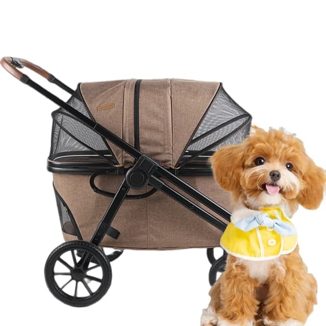 Carrello per animali domestici pieghevole con vista a 360 gradi, culla da viaggio, passeggino portatile, passeggino per animali domestici, carrello per cani