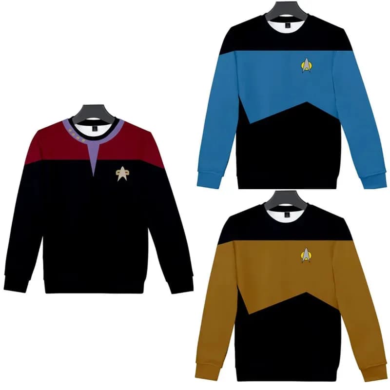 Hot Movie Star Trek Star Falle Felpa con cappuccio ampia unisex per adulti Manica lunga Streetwear Felpa cosplay Cappotto causale Pullover con cappuccio