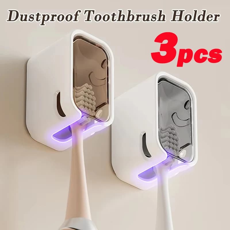 Porta spazzolino da 3 pezzi Porta spazzolino da parete senza punzonatura Portaoggetti per spazzolino da bagno Organizzatore per WC da bagno