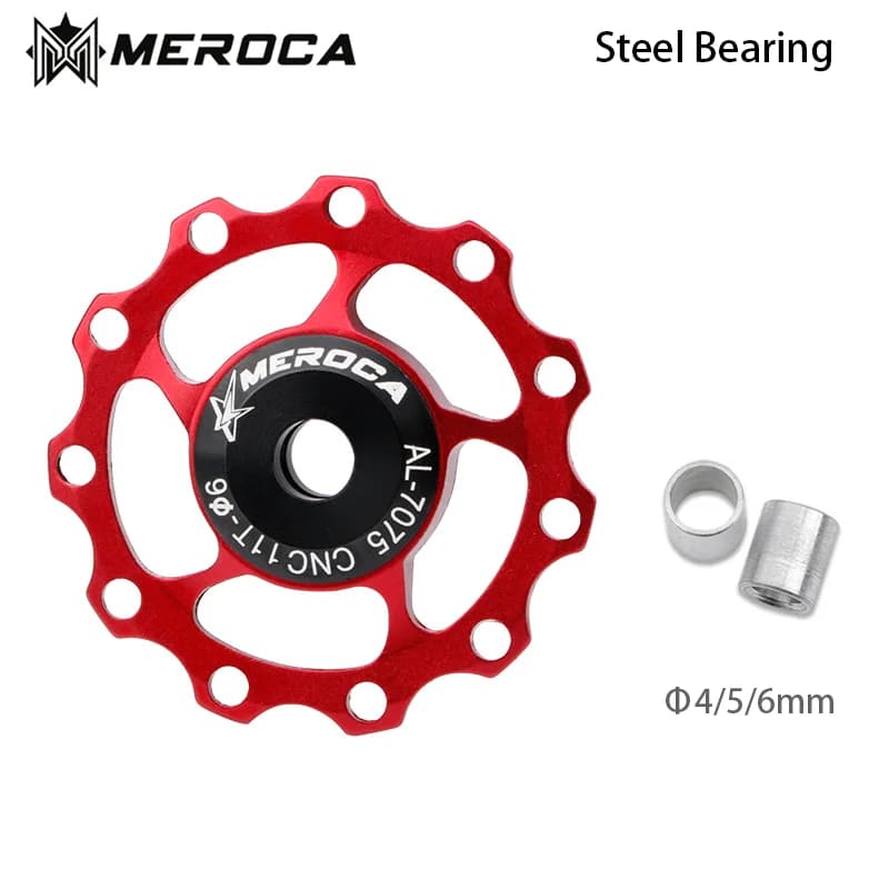 MEROCA 11T 13T MTB Deragliatore Posteriore Della Bicicletta Ruota Guida Cuscinetto In Acciaio Puleggia in alluminio Bici Da Strada Rullo per Shimano Sram