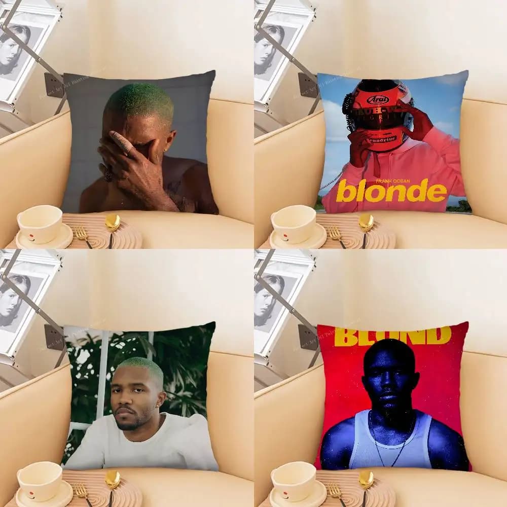 1 pz. Federa Frank Ocean Blond, Federa Quadrata alla Moda per Camera da Letto, Divano, Decorazione per il Tempo Libero