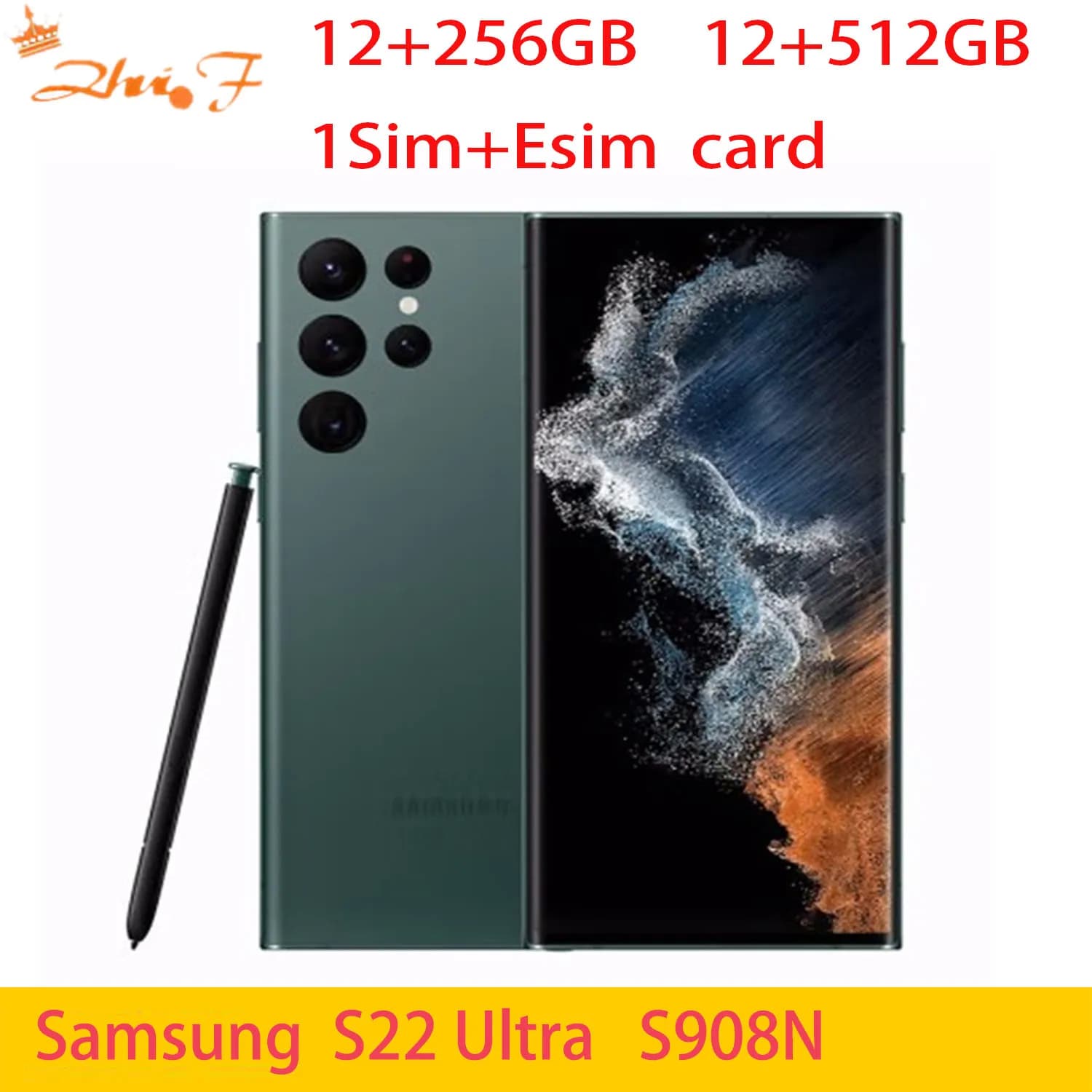 Samsung Galaxy S22 Ultra 5G S908N 12GB RAM 256/512GB ROM Snapdragon NFC S Pen Cellulare Originale Sbloccato