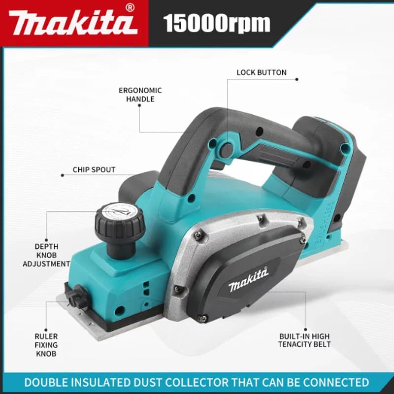 650W electric plate with 82mm planing width, 15000 rpm, 2.5mm cutting depth, ergonomic handle for DIY wood processing and table creation
