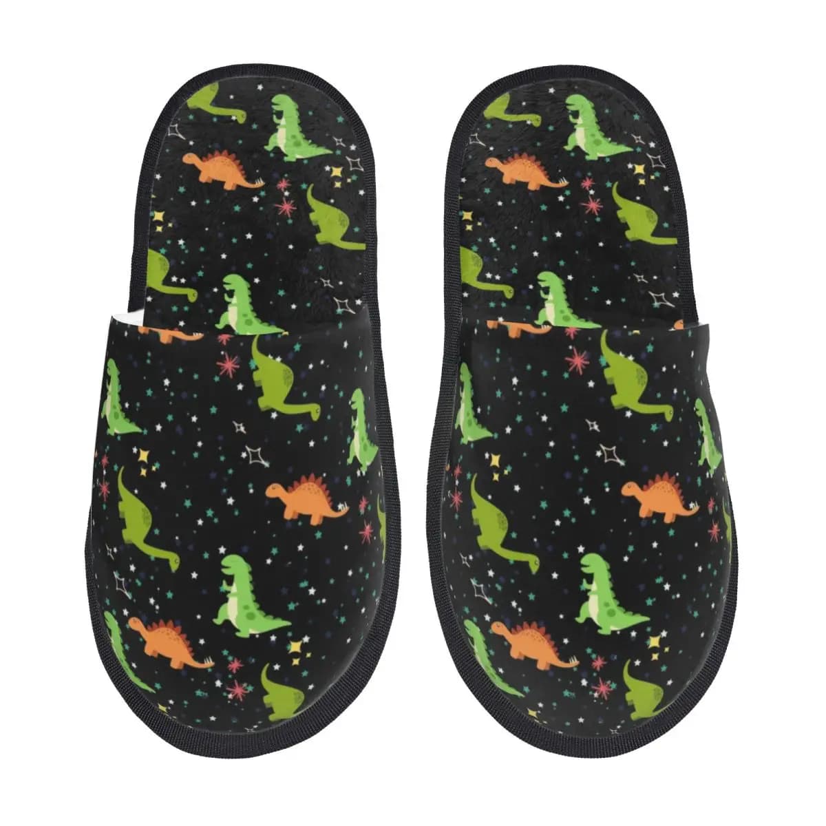 Custom Cool Dinosaur Stars Pattern Guest Slippers for Bedroom Women Cartoon House Slipper