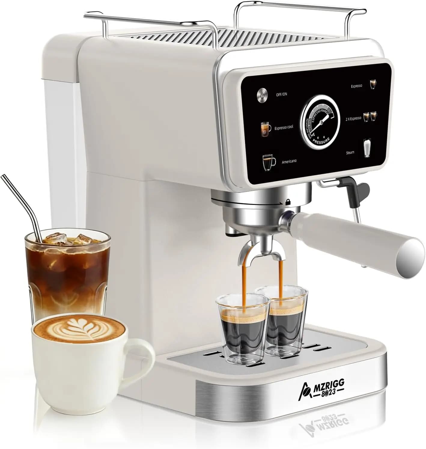 20 Bar Semi-Automatic Espresso Machine, 1350W Fast Heating Coffee Maker with Milk Frother Steam Wand, 1.5L Removable Water Tank