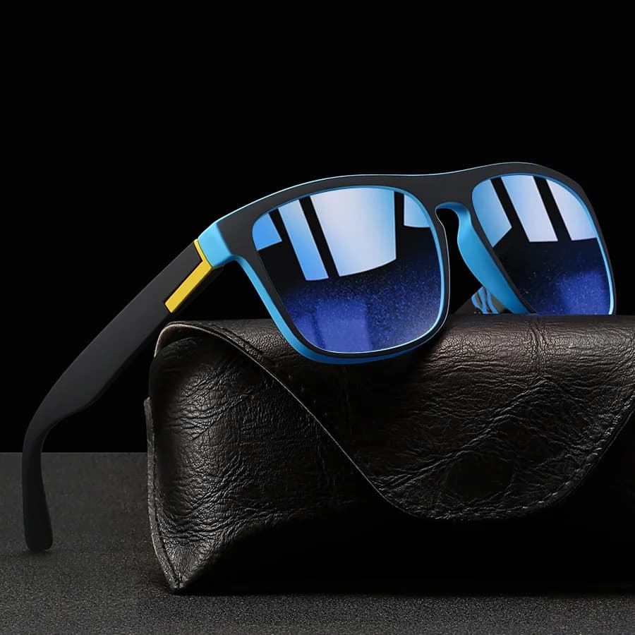 Classic Fashion Square Sunglasses Men Women Driving Fishing Colorful Trendy Lightweight Outdoor Goggles